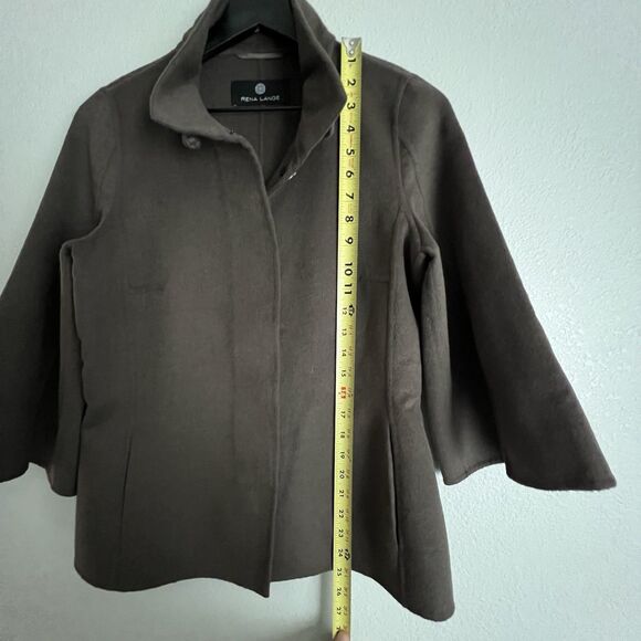 Rena Lange Angora Wool Cashgora Cape Jacket Size 6 Brown - Picture 5 of 7
